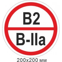 Знак протипожежний табличка 200х200 мм. Знак категорії приміщення - В2